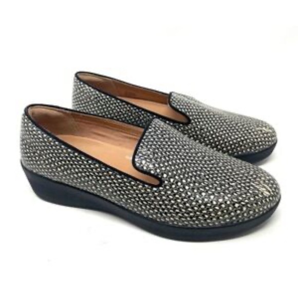 FitFlop Womens Audrey Dotted Snake Leather Loafer‎ Shoes Casual Comfort Size 8.5 - Picture 1 of 12